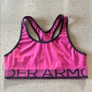 Under Armour Pink and Black Sports Bra Moisture-Wicking Racerback